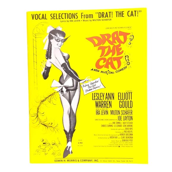 Vintage Drat The Cat Musical Songbook Vocal Sheet Music Book 1966 First Edition - Picture 1 of 8